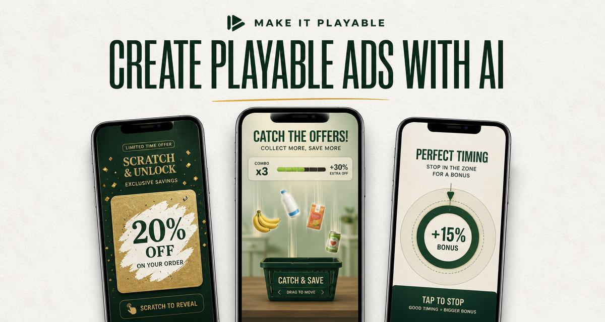 Make It Playable - Create AI-powered playable ads for diverse marketing networks.